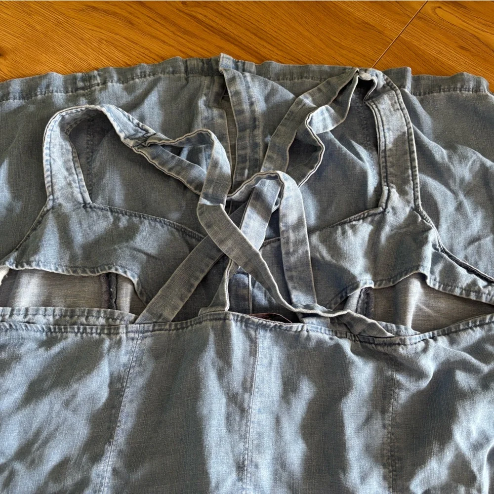LOFT Light Denim Tie-Strap Sundress - Light Blue - Picture 4 of 5